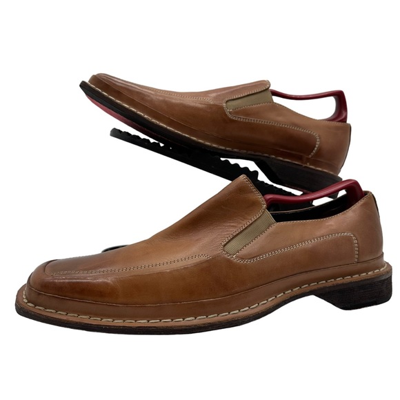 Gordon Rush Ronin Mens 8 Loafers Leather Slip On Dress Shoes Casual Square Toe - Picture 1 of 12